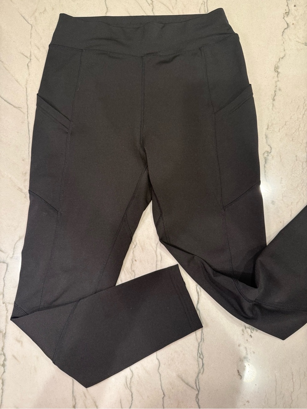 POP Fit Black High Waisted Leggings w/ Pockets Size Large